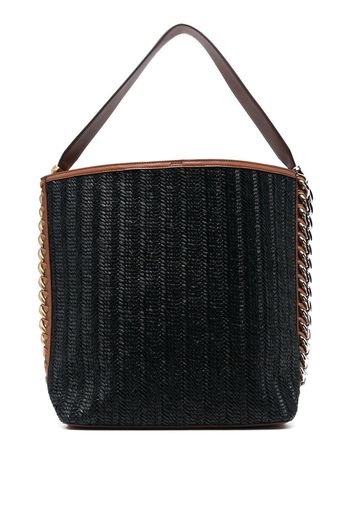 Stella McCartney Handtasche aus gewebtem Bast - Schwarz