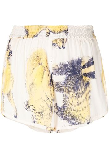 Stella McCartney Joggingshorts aus Seide mit Print - Nude