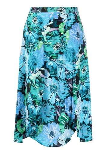 Stella McCartney floral silk midi skirt - Blau