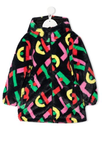 Stella McCartney Kids graphic-print hooded coat - Blau