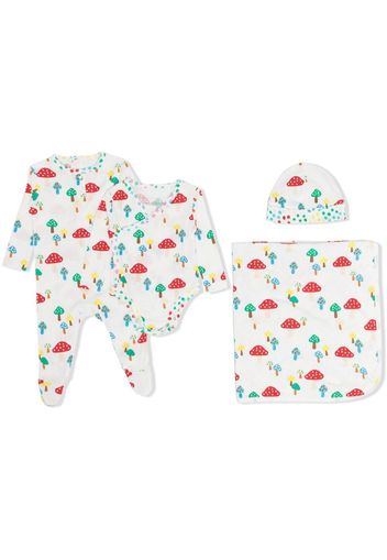 Stella McCartney Kids Mushroom all-over print newborn set - Weiß