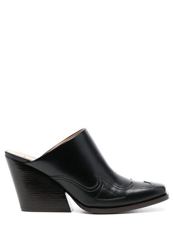 Stella McCartney square-toe Cuban-heel mules - Schwarz