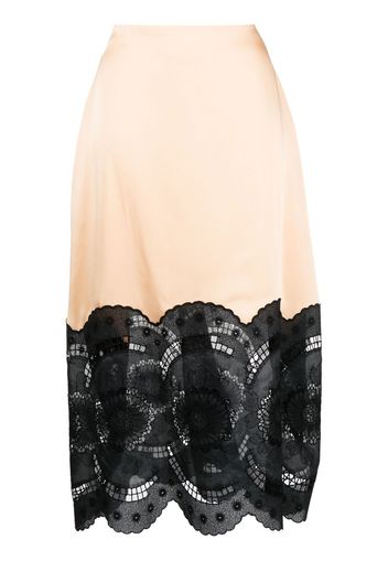 Stella McCartney broderie-anglais cotton-linen midi skirt - Nude