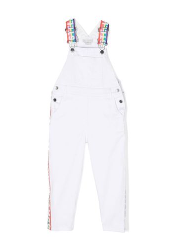 Stella McCartney Kids logo-tape detail dungarees - Weiß