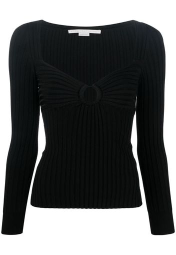 Stella McCartney cut-out ribbed jumper - Schwarz