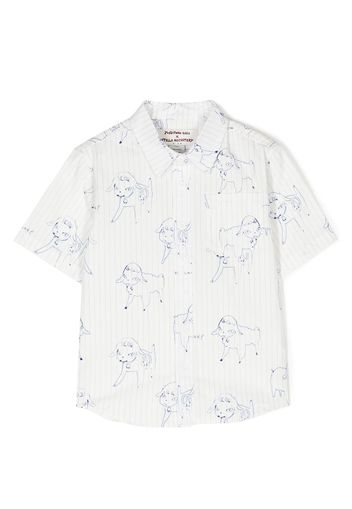 Stella McCartney Kids pinstripe doodle-print shirt - Weiß