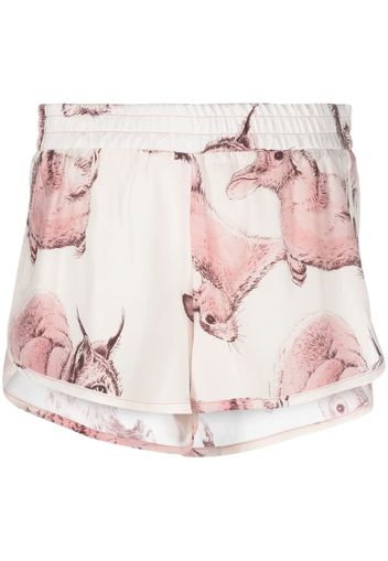 Stella McCartney animal-print silk shorts - Rosa