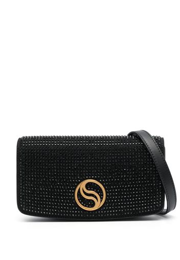 Stella McCartney rhinestone-embellished crossbody bag - Schwarz