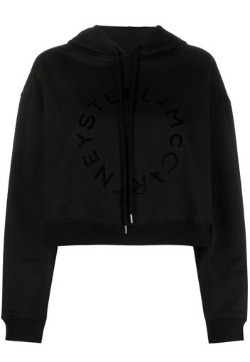 Stella McCartney logo-print cropped cotton sweatshirt - Schwarz