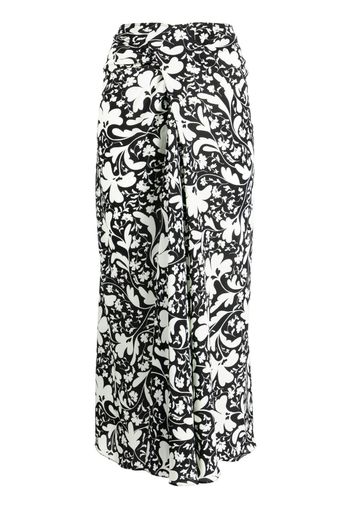 Stella McCartney floral-print asymmetric midi skirt - Weiß