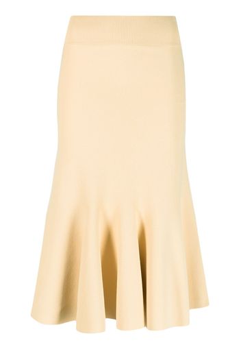 Stella McCartney flared-hem knitted skirt - Gelb