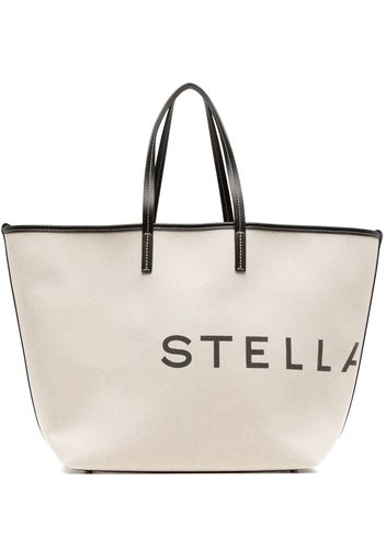 Stella McCartney logo-print cotton tote bag - Nude