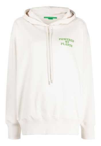 Stella McCartney slogan-print drawstring cotton hoodie - Nude