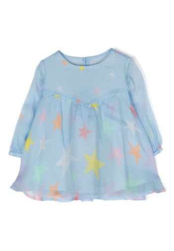 Stella McCartney Kids star-print ruched blouse - Blau