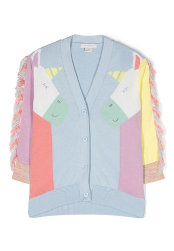 Stella McCartney Kids Twin Unicorn cotton cardigan - Blau