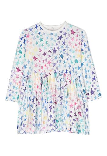 Stella McCartney Kids star-print cotton dress - Weiß