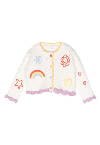 Stella McCartney Kids Bestickter Cardigan aus Bio-Baumwolle - Weiß