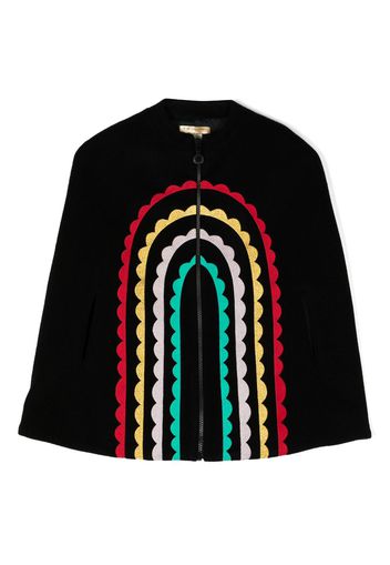 Stella McCartney Kids Rainbow Arch embroidered-motif cape - Schwarz