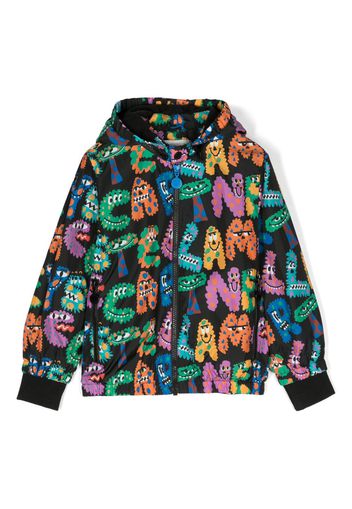 Stella McCartney Kids graphic-print hooded jacket - Schwarz