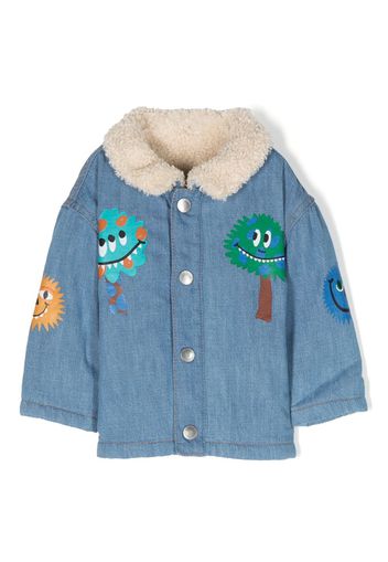 Stella McCartney Kids Monster Face-print denim jacket - Blau