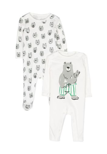 Stella McCartney Kids bear-print cotton babygrow (set of two) - Weiß