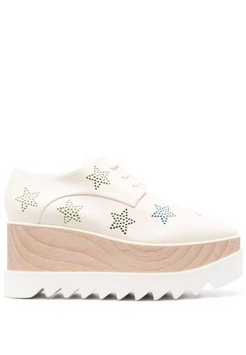 Stella McCartney Kids Elyse Crystal Star platform oxfords - Nude