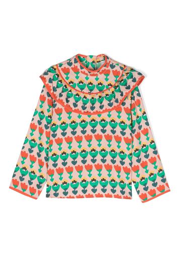 Stella McCartney Kids floral-print long-sleeve top - Rot