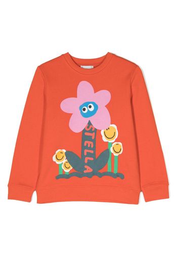 Stella McCartney Kids Glitzernde Kameratasche cotton sweatshirt - Orange