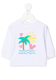 Stella McCartney Kids Sweatshirt mit Palmen-Print - Weiß