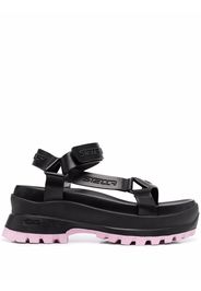 Stella McCartney Trace logo-embossed flatform sandals - Schwarz