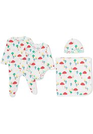 Stella McCartney Kids Mushroom all-over print newborn set - Weiß