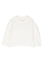 Stella McCartney Kids floral-embroidered button-front cardigan - Weiß