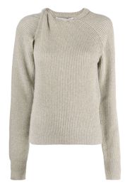 Stella McCartney twist-detail ribbed jumper - Grau