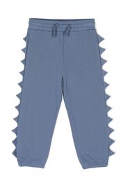 Stella McCartney Kids dinosaur-spike appliqué cotton track pants - Blau