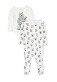 Stella McCartney Kids bear-print cotton babygrow (set of two) - Weiß