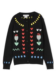 Stella McCartney Kids embroidered knitted cardigan - Schwarz