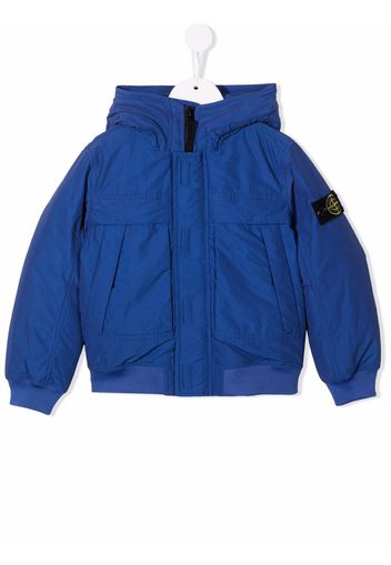 Stone Island Junior logo-patch sleeve jacket - Blau