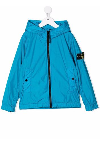 Stone Island Junior logo-patch sleeve jacket - Blau