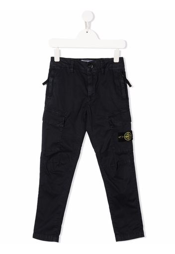 Stone Island Junior side logo-patch trousers - Blau