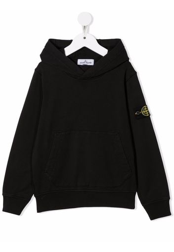 Stone Island Junior compass-patch pullover hoodie - Schwarz