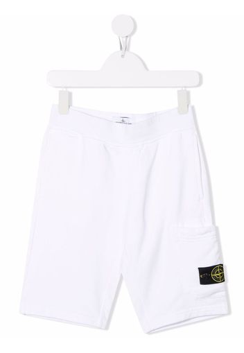 Stone Island Junior compass-patch joggers shorts - Weiß