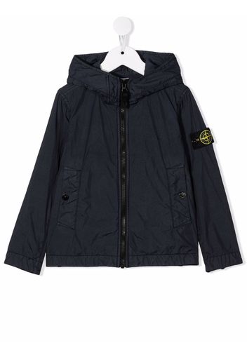 Stone Island Junior logo-patch sleeve jacket - Blau