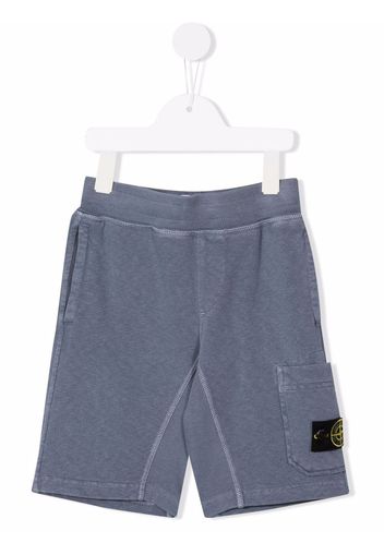 Stone Island Junior logo-patch Bermuda shorts - Blau