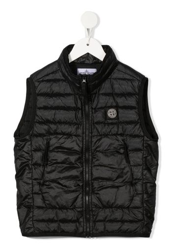 Stone Island Junior chest logo-patch detail gilet - Schwarz