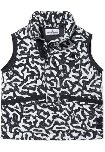 Stone Island Junior graphic-print quilted gilet - Schwarz