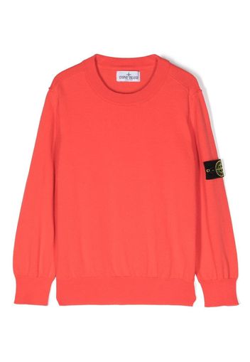 Stone Island Junior logo-patch sleeve jumper - Rosa