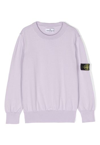 Stone Island Junior logo-patch long-sleeve sweatshirt - Violett