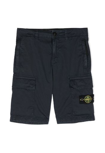 Stone Island Junior side logo-patch bermuda shorts - Blau