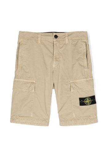 Stone Island Junior logo-patch cargo-pocket shorts - Nude