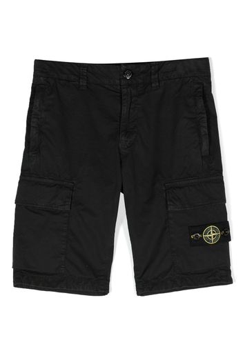 Stone Island Junior side logo-patch cargo shorts - Schwarz